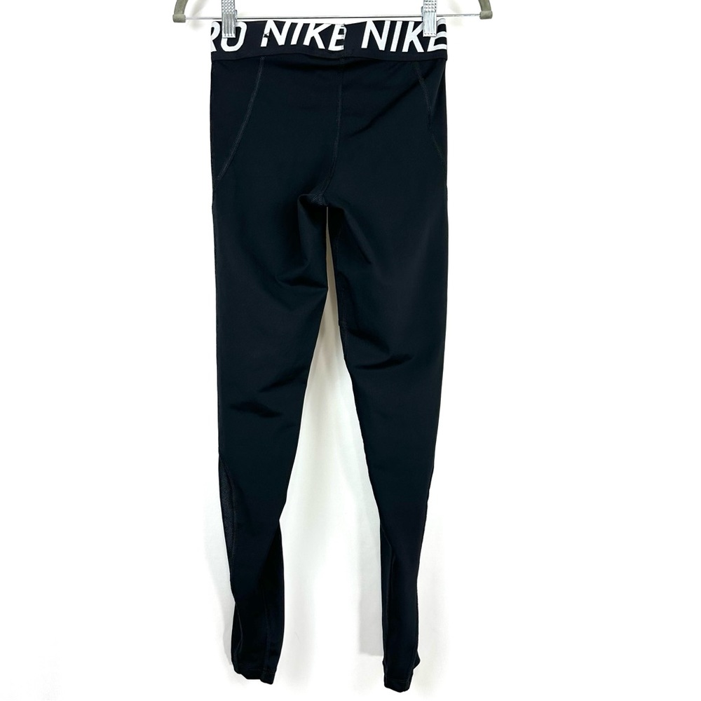 Nike Pro Dri Fit Women’s Sz S Black Activewear Compression Tights Mesh Hem Pants - Picture 4 of 13
